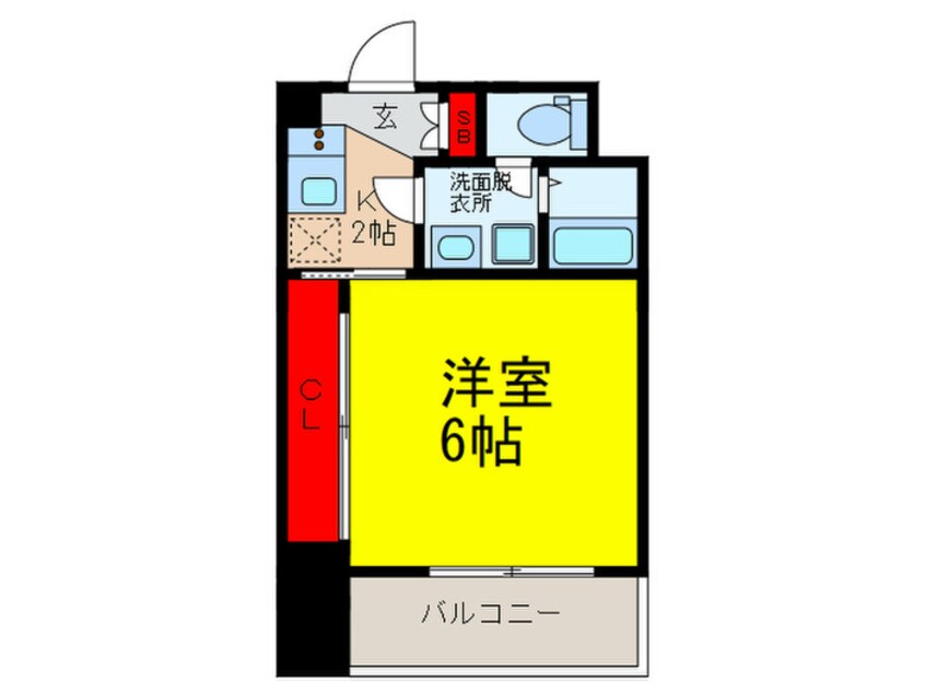 間取図 ｴｽﾌﾟﾚｲｽ阿波座ﾊﾟｰｸﾃﾗｽ（903）