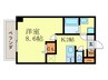 e.ze.御所南Ⅱ 1Kの間取り