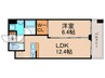 プレジオ帝塚山 1LDKの間取り
