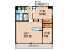 プレジオ帝塚山 2LDKの間取り