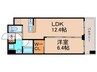 プレジオ帝塚山 1LDKの間取り