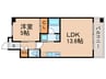 プレジオ帝塚山 1LDKの間取り
