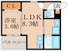 ジーメゾン伏見エルデ 1LDKの間取り