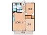 プラージュ芦屋 2LDKの間取り