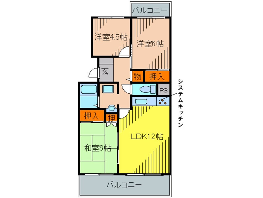 間取図 フォルク北千里Ｂ棟