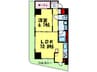 カスタリアタワー肥後橋 1LDKの間取り