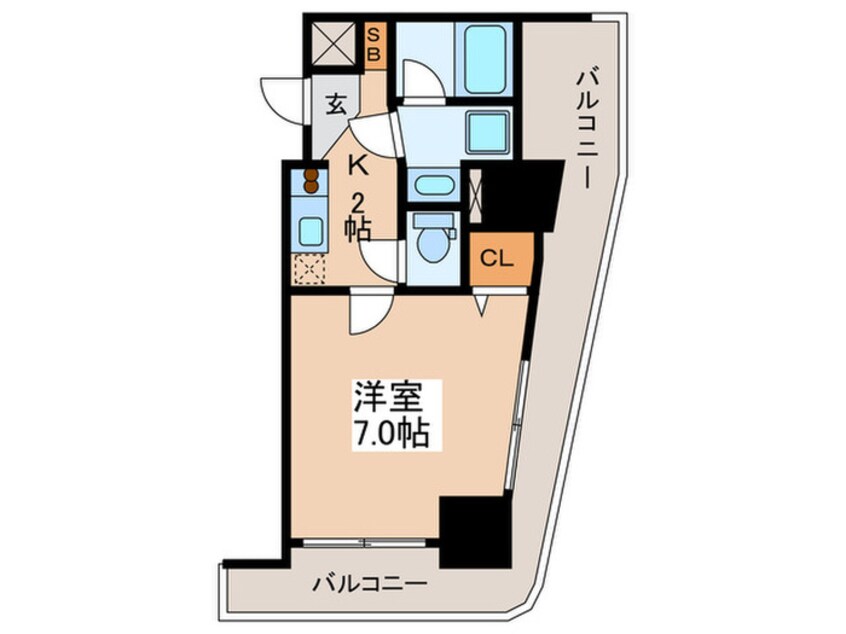 間取図 カスタリアタワー肥後橋