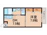 インテグレート清水五条 1DKの間取り