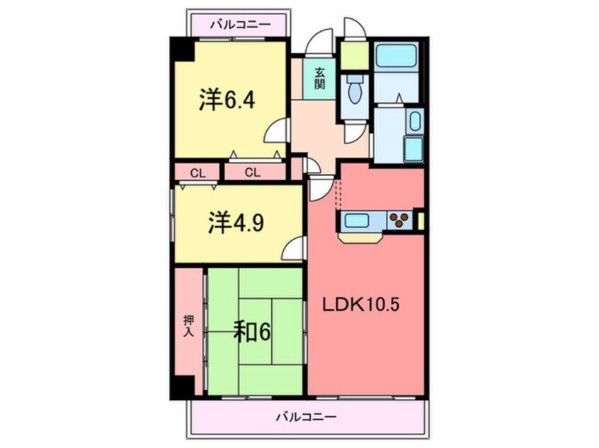 間取図 シャムロックⅡコ－ト