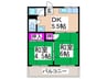 三国丘ハイツＡ棟 2DKの間取り