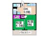 三国丘ハイツＡ棟 2DKの間取り