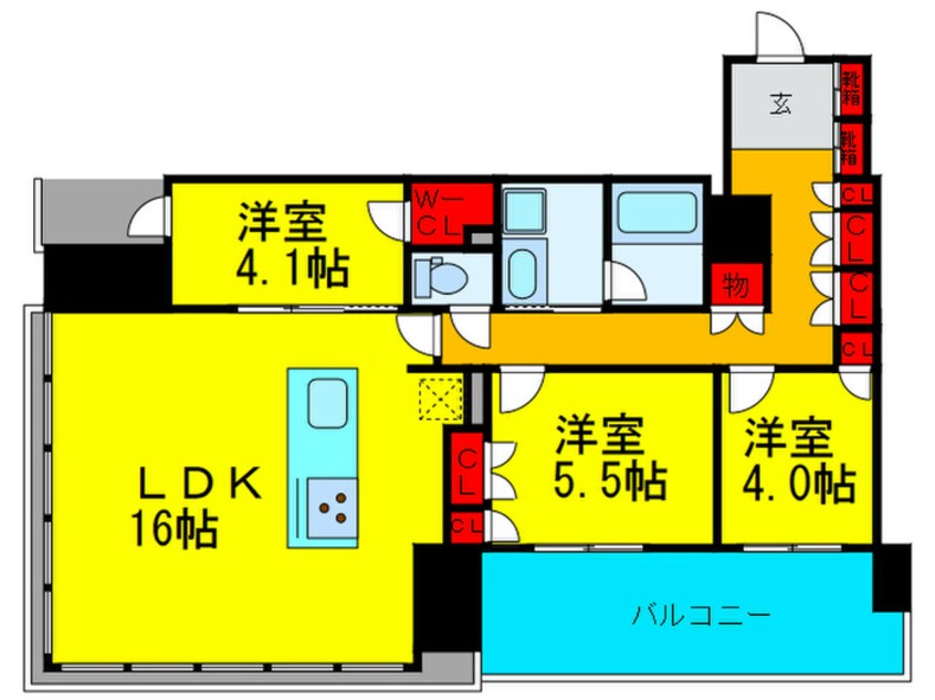 間取図 ＲＪＲ堺筋本町タワー(401)