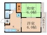 ドミ－ル厨子奥Ｂ棟 2Kの間取り
