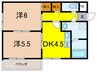 ロイヤルメゾン甲東園Ⅷ 2DKの間取り