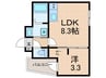 BOWER-PLACE 1LDKの間取り