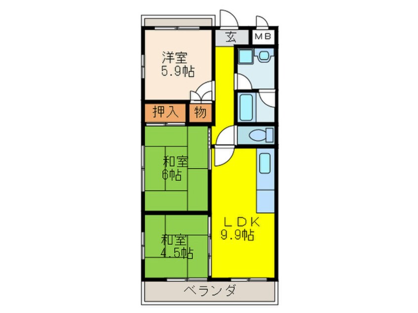 間取図 ア－デル山本