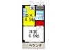 コンラッド豊中 1DKの間取り