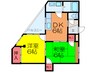 グリーンピア大蔵司Ⅱ 2DKの間取り