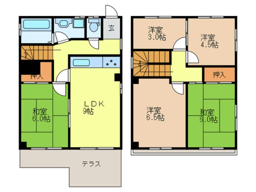 間取図 上四条町福岡様貸家