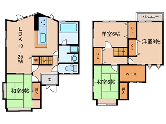 間取図 木幡西浦40-3貸家