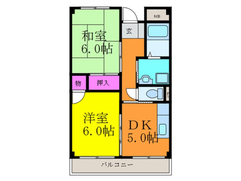 間取図 ｴｽﾎﾟｱｰﾙ摂津