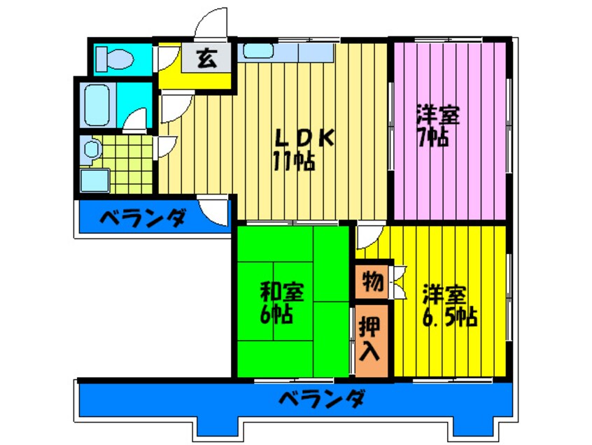 間取図 ロ－タリ－マンション八雲西町