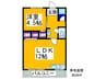 グリーンハイツトウジョウ 1LDKの間取り