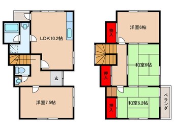 間取図 半町四丁目貸戸建てＢ棟