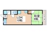有楽荘 1LDKの間取り