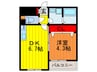 アーリーズ大宮通 1DKの間取り