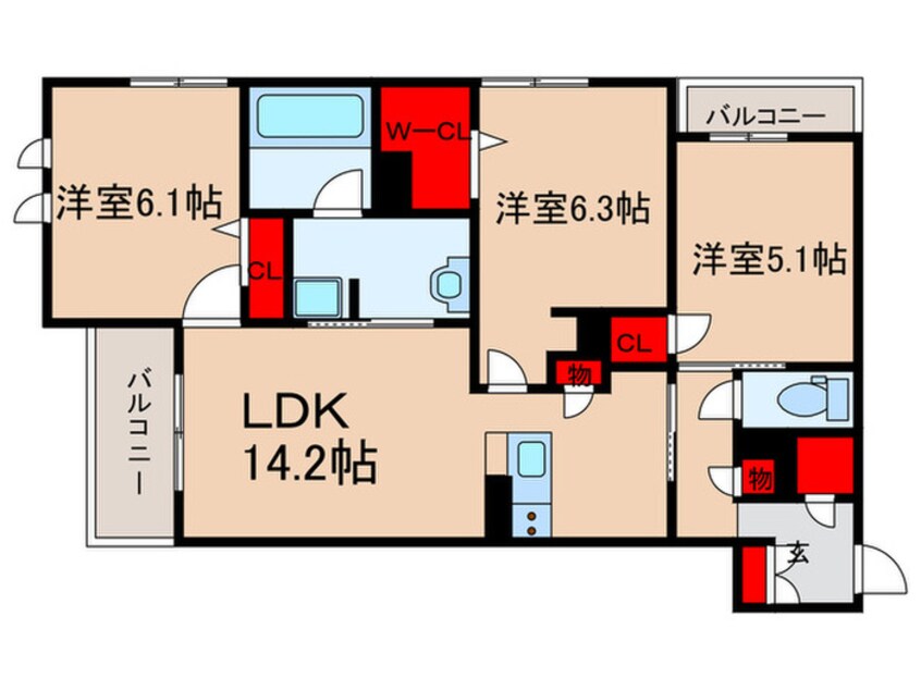 間取図 シャーメゾンシャルム本町
