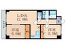 レジデンス南草津 2LDKの間取り