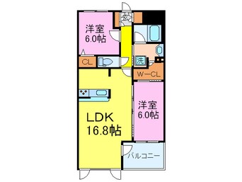 間取図 Ｙｓ　Ｃｏｕｒｔ千里山