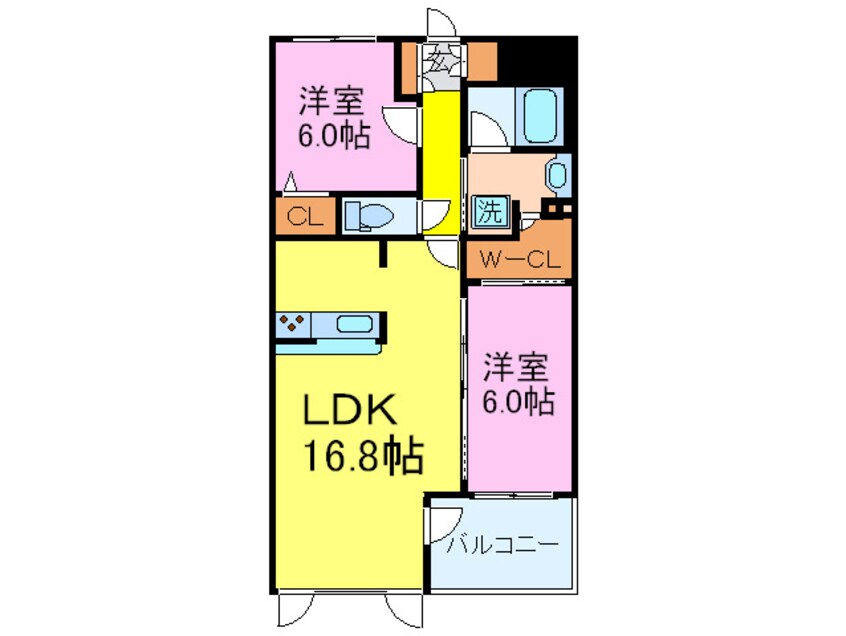 間取図 Ｙｓ　Ｃｏｕｒｔ千里山