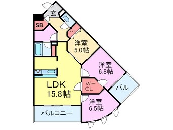 間取図 Ｙｓ　Ｃｏｕｒｔ千里山