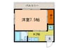 ロイヤルハイツ一乗寺 1Kの間取り