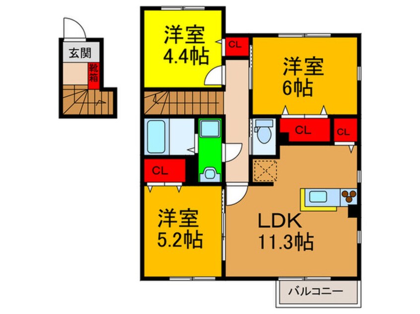 間取図 プレジデント雅A棟