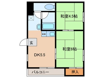 間取図 ペディハイツ塚口