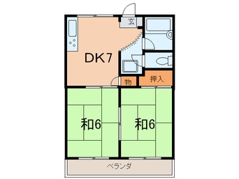 間取図 サンビレッヂ中西Ａ棟