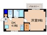 エクセレント中村１号棟 1DKの間取り