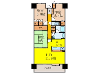 間取図 ﾊﾟｰﾑｽﾞｺｰﾄ茨木ﾊﾟｰｸ･ﾎｰﾑｽﾞB(505)
