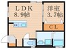 BRONTE明石Ⅱ 1LDKの間取り