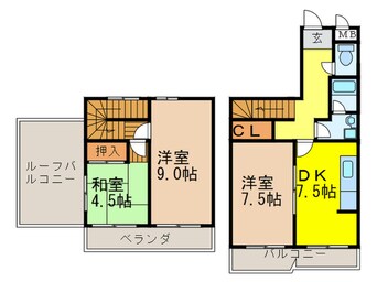 間取図 ｸﾞﾘｰﾝｳﾞｨﾗ ﾀﾅｶ