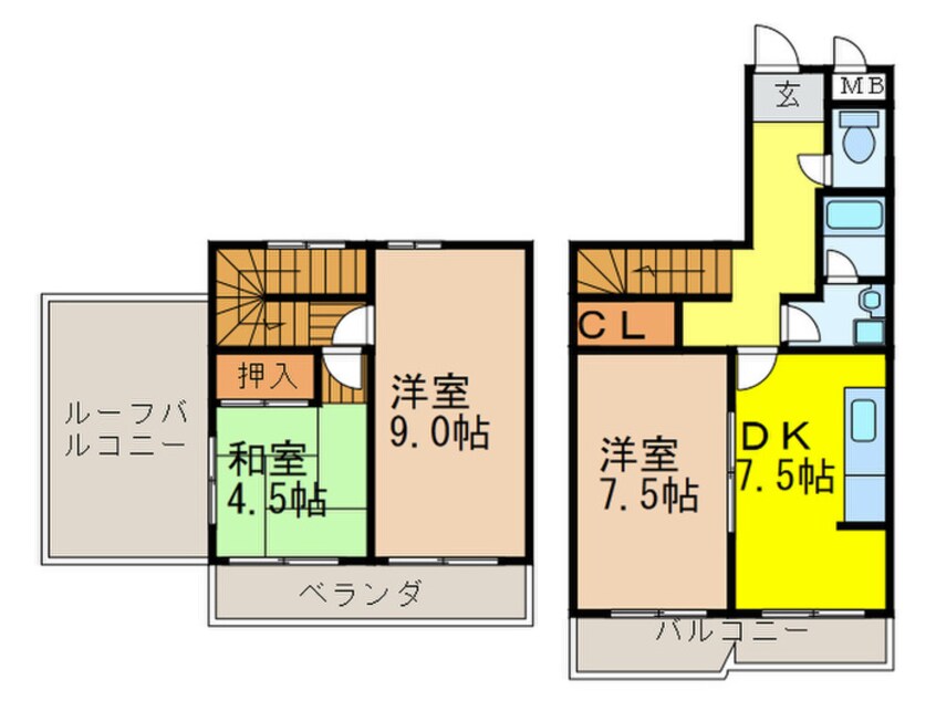 間取図 ｸﾞﾘｰﾝｳﾞｨﾗ ﾀﾅｶ