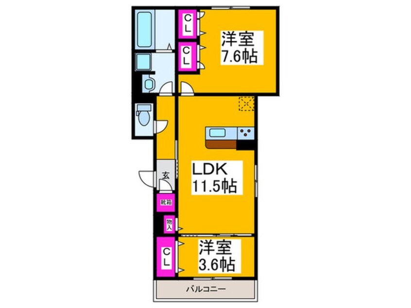 間取図 Ｃｌａｓｈｉｓｔ常磐町