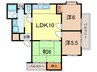 ＩＯ甲陽園 3LDKの間取り