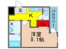 フジパレス緑地公園 1Kの間取り