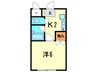 アルシュモンド 1Kの間取り