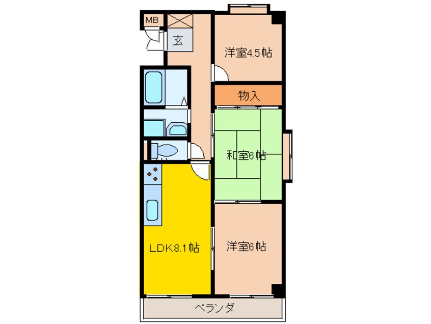 間取図 ロビニア岸和田 Ⅰ