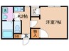 コ－ポ鍋島 1Kの間取り